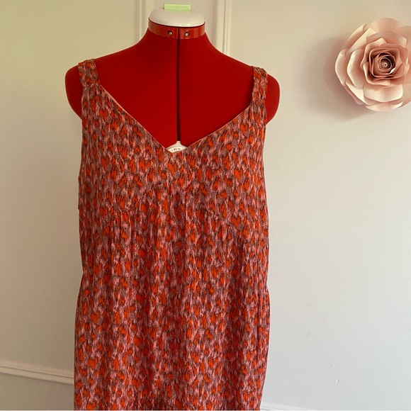 JOIE Tea Rose Maxi Midi Sundress, Tiered, Coral Dress, Cotton, Women’s US S - Picture 4 of 11